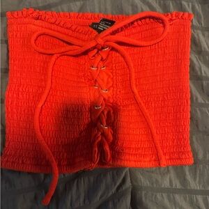 Forever 21 Scarlet Lace-Up Top